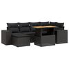 vidaXL sofas&aelig;t til haven 7 dele med hynder polyrattan sort