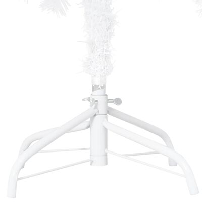 vidaXL kunstigt juletræ med lys og kuglesæt 120 cm PVC hvid