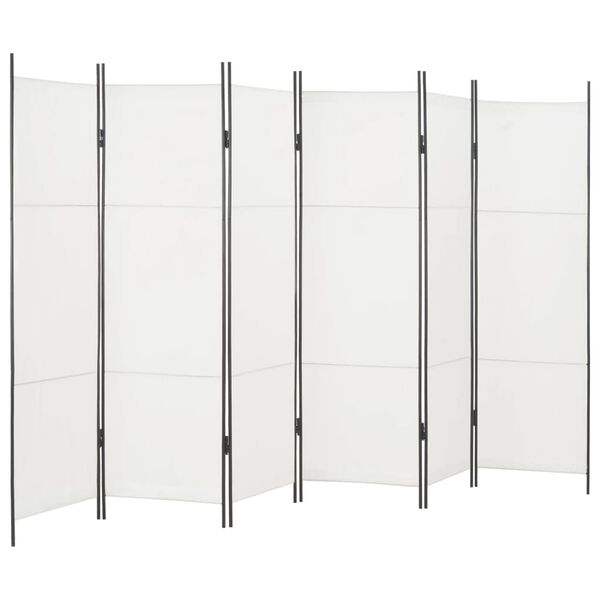 vidaXL 6-panels rumdeler 300 x 180 cm hvid