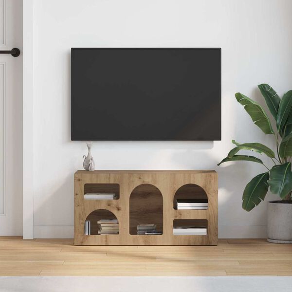 vidaXL TV-skab Artisan Egetr&aelig; 80 x 35 x 40 cm Konstrueret tr&aelig;