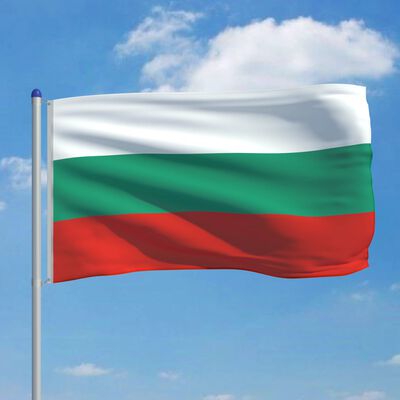 vidaXL Bulgariens flag og flagstang 6 m aluminium