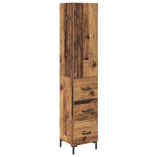 vidaXL Highboard Gammelt tr&aelig; 69,5 x 34 x 180 cm Konstrueret tr&aelig;