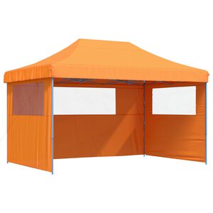 vidaXL foldbart pop-up festtelt med 3 sidev&aelig;gge orange