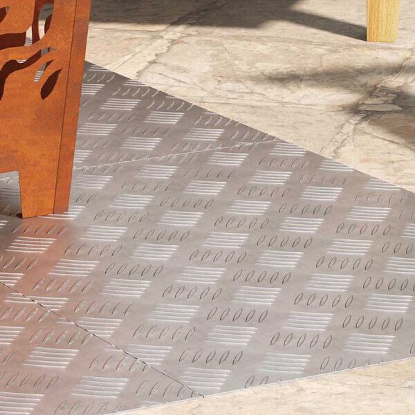 vidaXL Trappe Tread Rektangul&aelig;r 4 pcs S&oslash;lv 70 x 50 cm Aluminium