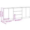 vidaXL Sideboard 3 pcs Sort eg 180 x 30 x 70 cm Konstrueret tr&aelig;