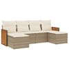 vidaXL sofas&aelig;t til haven 6 dele med hynder polyrattan beige