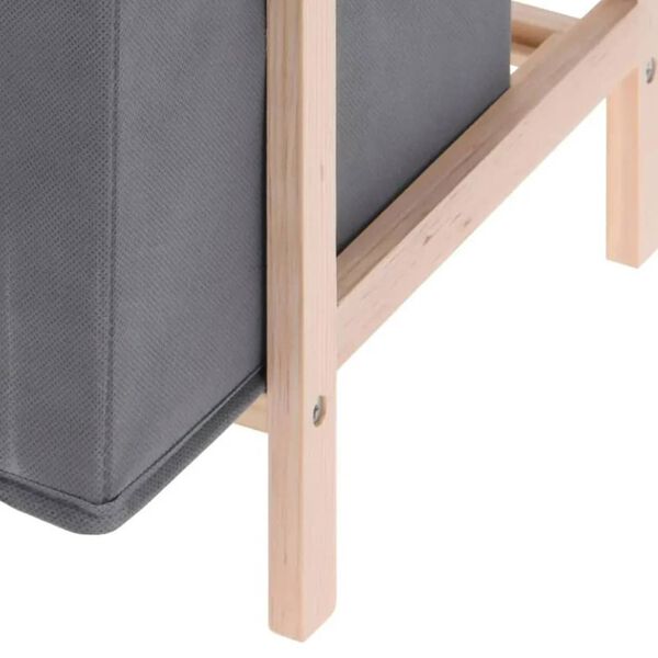 H&S Collection opbevaringsskab med 3 opbevaringsbokse m&oslash;rkegr&aring;