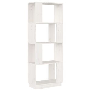 vidaXL bogreol/rumdeler 51x25x132 cm massivt fyrretr&aelig; hvid