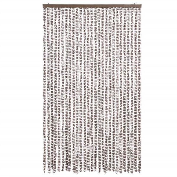 vidaXL flueforh&aelig;ng 118x220 cm chenille gr&aring;brun og hvid