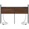 vidaXL Opbevaringshovedgavl med Opladningsstation Brun eg 140 cm