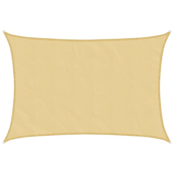 vidaXL solsejl 4,5x3,5 m 100 % polyesterstof sandfarvet
