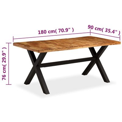 vidaXL spisebord i massivt akacie- og mangotræ 180 x 90 x 76 cm