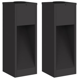 vidaXL Solar Led Sti Lys 2 pcs Sort Koldvalset Stål