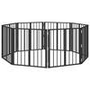 vidaXL Hunded&oslash;r 8 stk. Sort 60 x 60 cm Galvaniseret st&aring;l