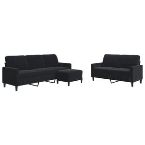 vidaXL sofas&aelig;t 3 dele med hynder velour sort