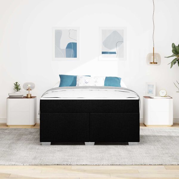 vidaXL Sengestel med madras Sort 160 x 200 cm Stof