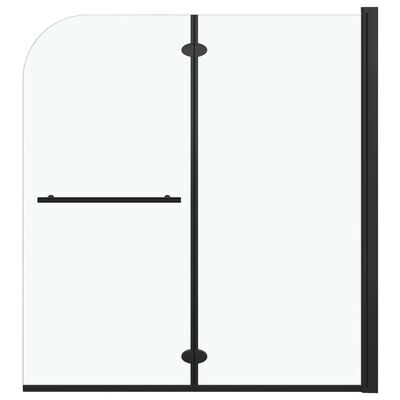 vidaXL foldbar brusekabine 2 paneler ESG 120x140 cm sort