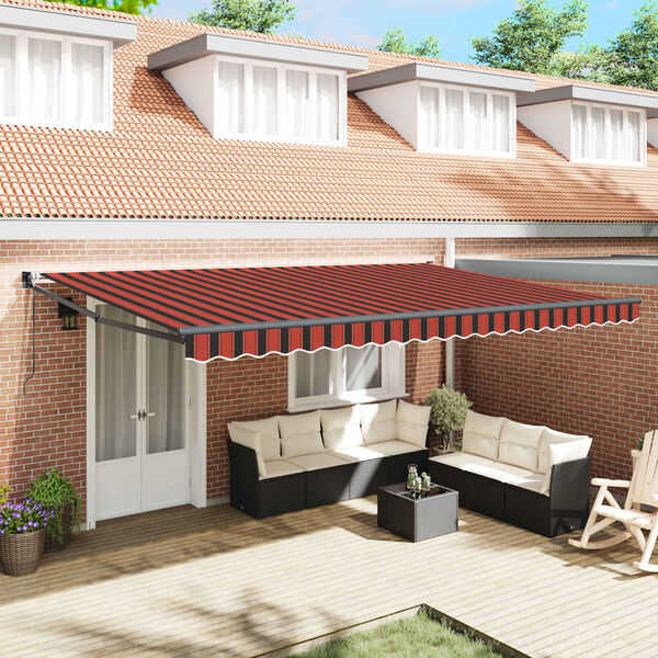 vidaXL Markise Orange og Brun 500 x 300 x 165 cm Polyester og metal