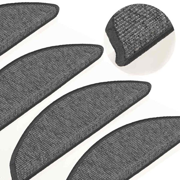 vidaXL trappem&aring;tter 15 stk. 56x17x3 cm beige og gr&aring; halvrunde