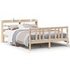 vidaXL sengeramme med sengegavl 135x190 cm massivt fyrretr&aelig; hvid