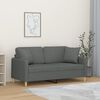 vidaXL 2-personers sofa med pyntepuder 140 cm stof m&oslash;rkegr&aring;