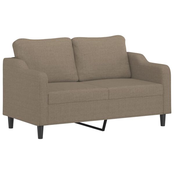vidaXL 2-personers sofa med puder og hynder 140 cm stof gr&aring;brun