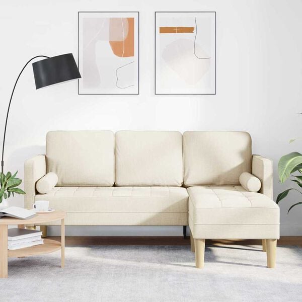 vidaXL Sofa S&aelig;t med pude Linned Polyester
