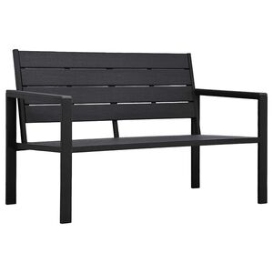 vidaXL haveb&aelig;nk 120 cm HDPE tr&aelig;look sort