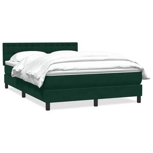 vidaXL kontinentalseng med madras 160x210 cm fl&oslash;jl m&oslash;rkegr&oslash;n
