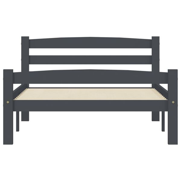 vidaXL sengestel med 2 skuffer 100x200 cm massivt fyrretr&aelig; m&oslash;rkegr&aring;