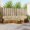 vidaXL Sofas&aelig;t med pude 7 pcs Naturlig og Beige Massivt Akacietr&aelig;