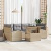 vidaXL Havesofa S&aelig;t med pude med opbevaring 7 pcs Beige Poly Rattan