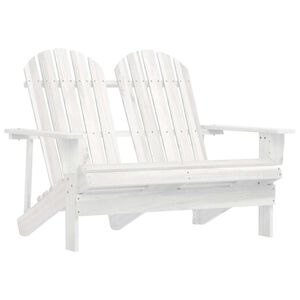 vidaXL 2-personers Adirondack-havestol massivt grantr&aelig; hvid