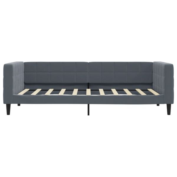 vidaXL daybed med madras 90x190 cm velour m&oslash;rkegr&aring;
