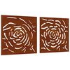 vidaXL udend&oslash;rs v&aelig;gdekoration 2 dele 55x55 cm rosedesign cortenst&aring;l