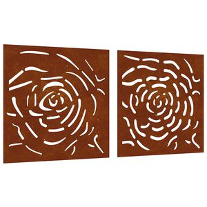 vidaXL udend&oslash;rs v&aelig;gdekoration 2 dele 55x55 cm rosedesign cortenst&aring;l