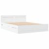 vidaXL Sengestel med skuffe 2 pcs Hvid 150 x 200 cm Konstrueret tr&aelig;