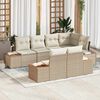 vidaXL Havesofa S&aelig;t med pude 7 pcs Beige og creme Polyrattan