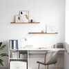 vidaXL V&aelig;ghylde med hylde 2 pcs Beige 100 x 9 x 3 cm Konstrueret tr&aelig;