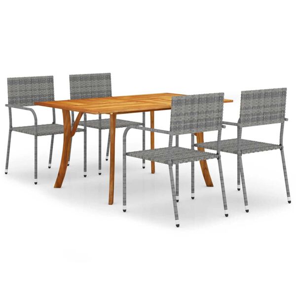 vidaXL spisebordss&aelig;t til haven 5 dele antracitgr&aring;