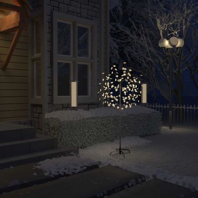 vidaXL juletræ 120 LED'er varmt hvidt lys kirsebærblomst 150 cm