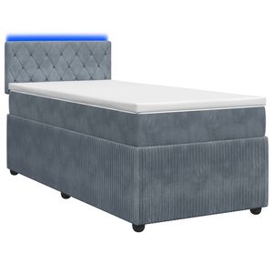 vidaXL Boxmadras med topmadras M&oslash;rkegr&aring; 80 x 200 cm Fl&oslash;jl