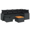 vidaXL sofas&aelig;t til haven 7 dele med hynder polyrattan sort