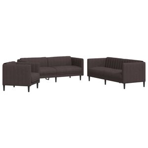 vidaXL sofas&aelig;t 3 dele stof m&oslash;rkebrun