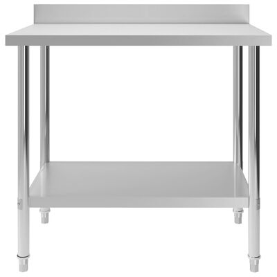 vidaXL arbejdsbord til køkken m. stænkplade 100x60x93 cm rustfrit stål