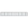 vidaXL gabionkurv med cover 750x100x100 cm galvaniseret jern