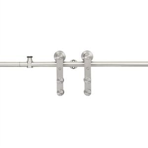 vidaXL hardwarekit til skyded&oslash;r 183 cm rustfrit st&aring;l s&oslash;lvfarvet