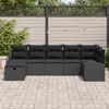 vidaXL Sofa Sæt med pude med opbevaring 7 pcs Sort polyrattan