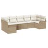 vidaXL Havesofa Sæt med pude 7 pcs Beige Poly rattan