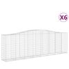 vidaXL buede gabionkurve 6 stk. 400x50x120/140 cm galvaniseret jern